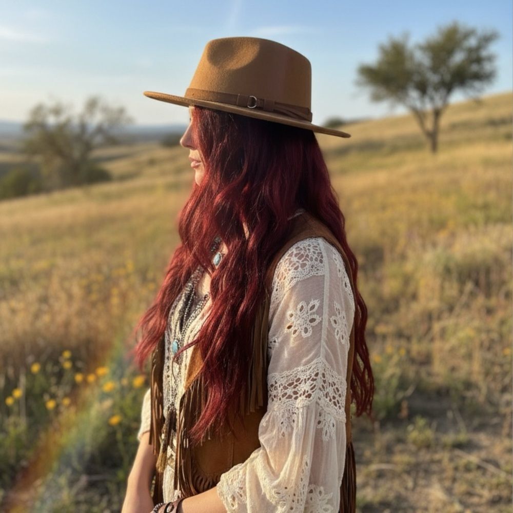 Brown Suede Leather Band Western Fedora Hat NEW